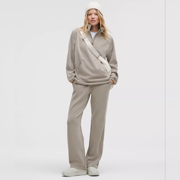 lululemon athletica Pants - Lululemon Softstreme Half-Zip Long Warm Ash Grey Size Large